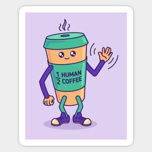 Half human, half coffee takeaway cup Magnet